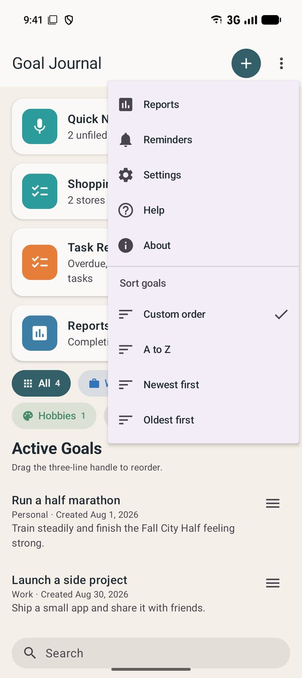 The ⋮ menu on Android