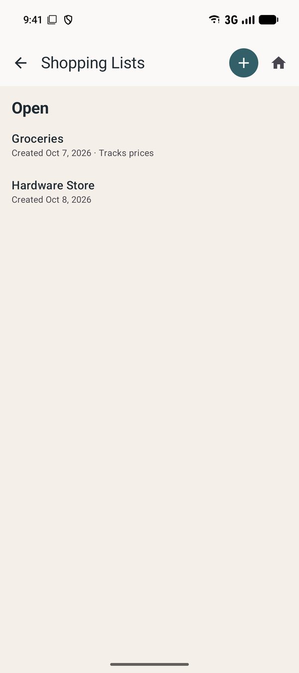 Shopping Lists on Android
