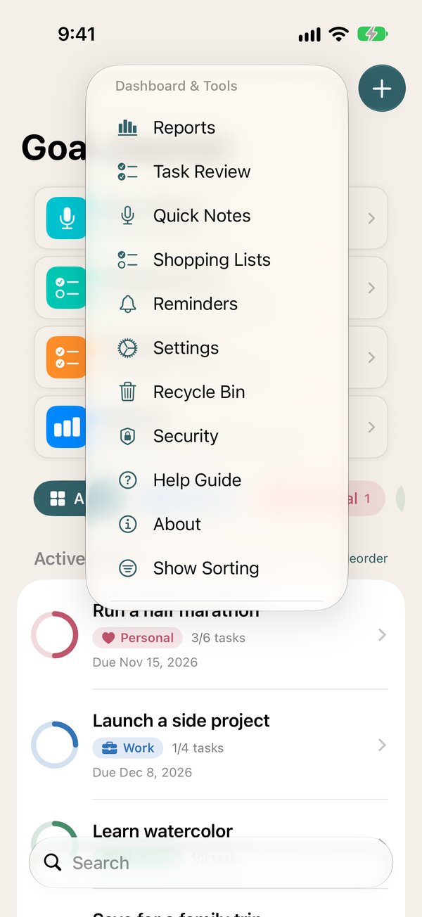 The ⋯ menu on iPhone