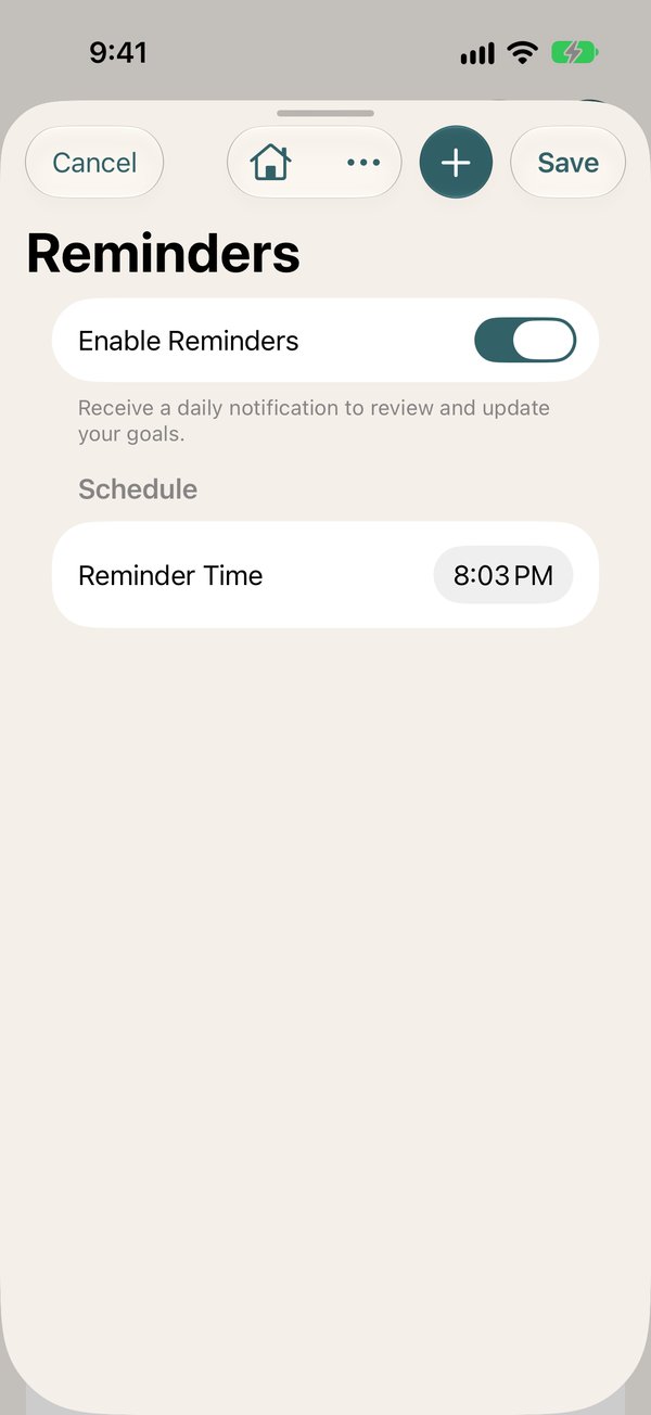 Daily review reminder on iPhone