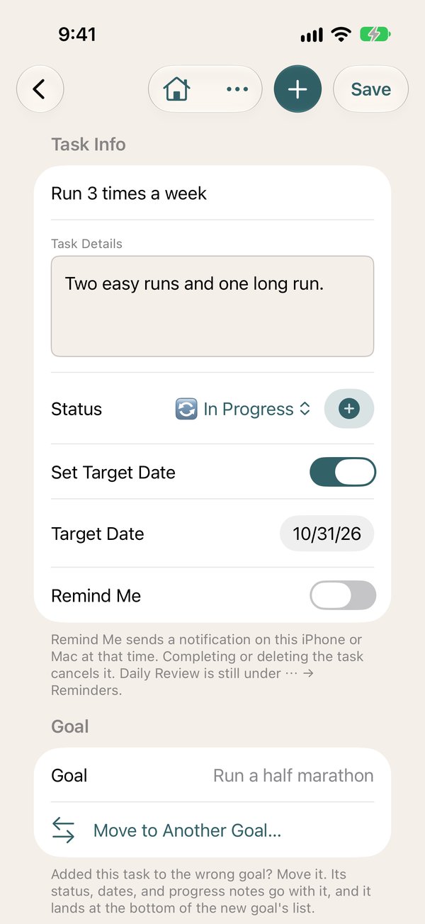Task Details on iPhone